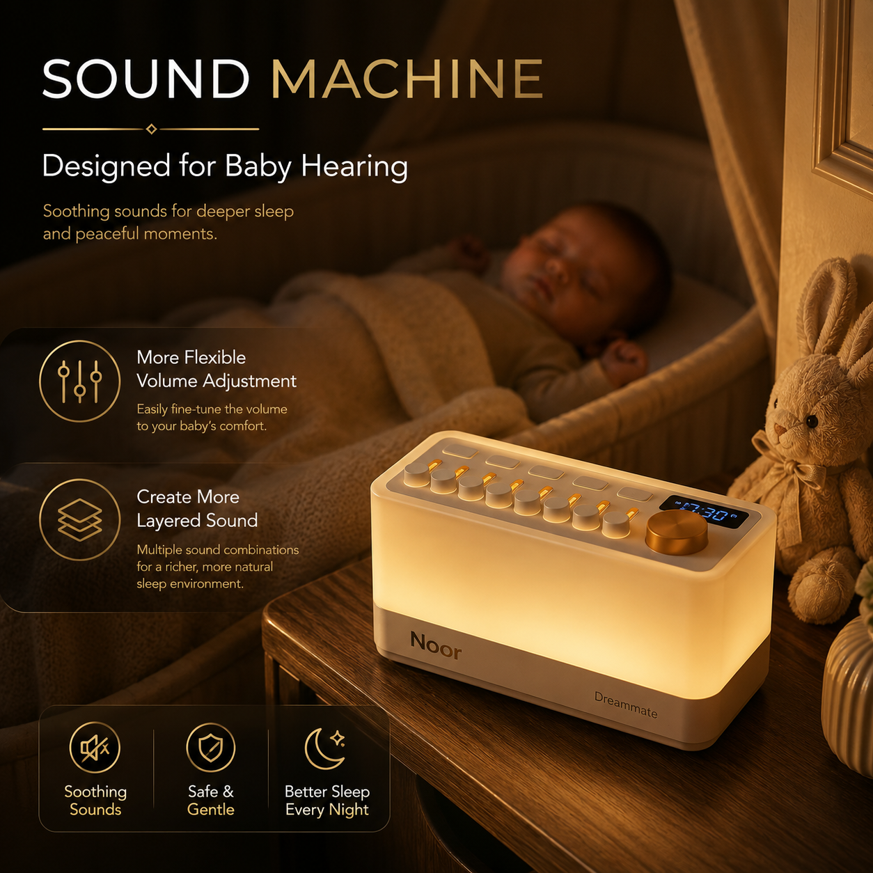 Noor Sleep™ — Premium White Noise Sleep Machine