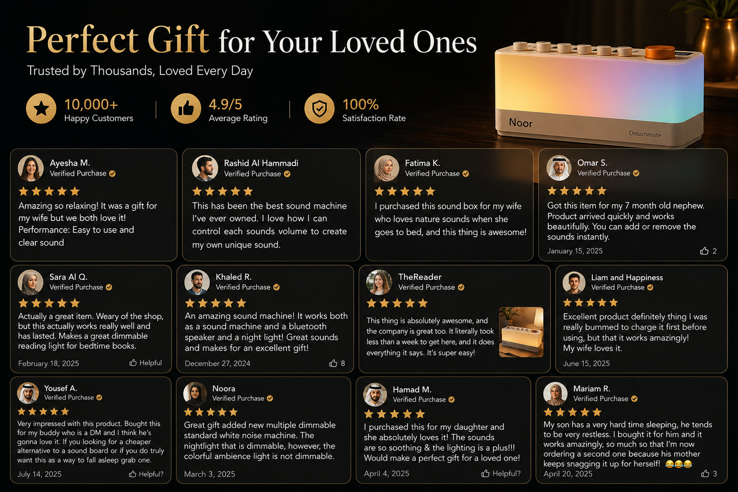 Noor Sleep™ — Premium White Noise Sleep Machine